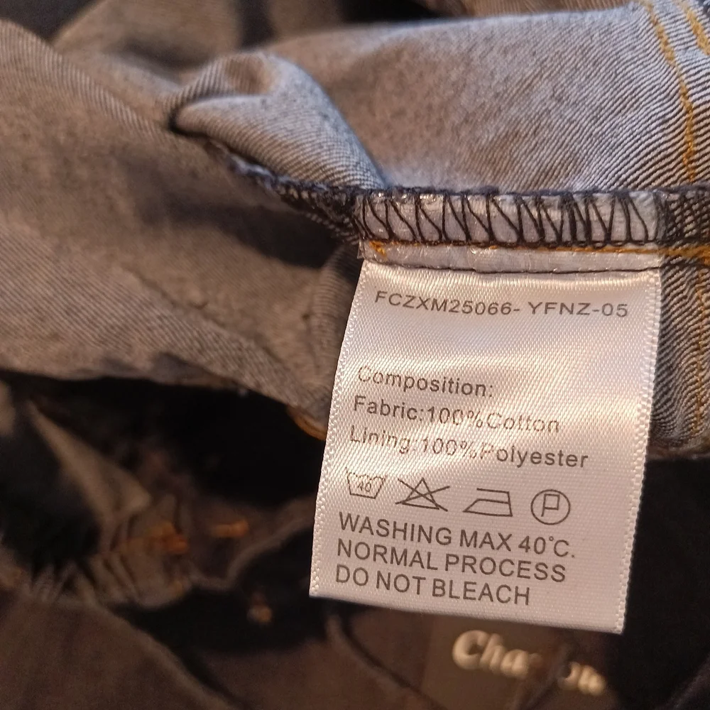 Chartou Baggy Wide Leg Jeans Elastic Mid Waist Dark Wash Size M New - Picture 9 of 10